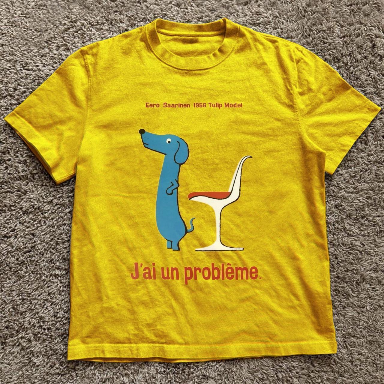 Yellow Eero Saarinen Tulip Chair Dog Tee
